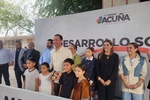 Entrega Emilio cancha deportiva en la primaria Ricardo Flores Magón