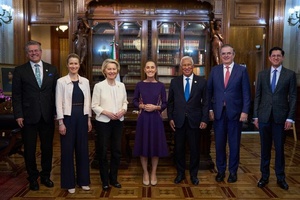 RECIBE PRESIDENTA CLAUDIA SHEINBAUM AL PRESIDENTE DEL CONSEJO EUROPEO, ANTÓNIO COSTA Y A LA PRESIDENTA DE LA COMISIÓN EUROPEA, URSULA VON DER LEYEN EN PALACIO NACIONAL