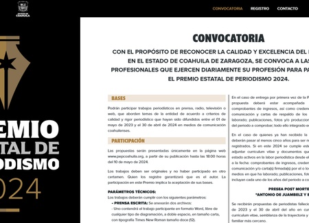 Convocatoria Premio de Periodismo 2024.