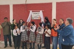 Entrega Emilio De Hoyos obra de barda perimetral en escuela primaria Justo Sierra de la colonia Noblasi