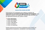 SIMAS INFORMA: SUSPENSIÓN TEMPORAL DEL SERVICIO DE AGUA POTABLE