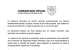 COMUNICADO DE LA PRESIDENCIA MUNICIPAL DE ACUÑA