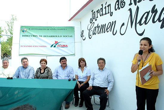 Realizan mejoras a infraestructura de escuelas de preescolar en Acuña