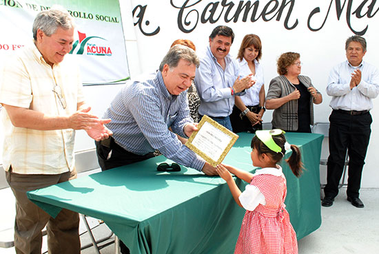 Realizan mejoras a infraestructura de escuelas de preescolar en Acuña