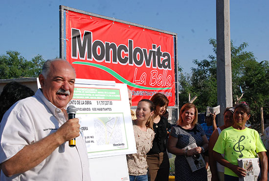 Inauguran obra de pavimentación en Monclova