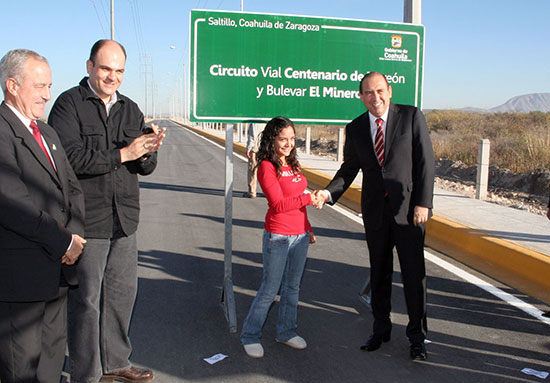 Entrega el gobernador Rubén Moreira Circuito Vial Centenario de Torreón-El Minero