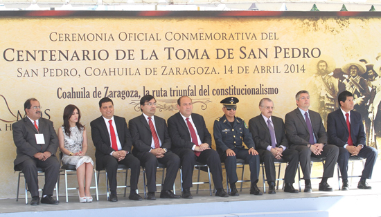 Encabeza el gobernador Rubén Moreira ceremonia del Centenario de la Toma de San Pedro 