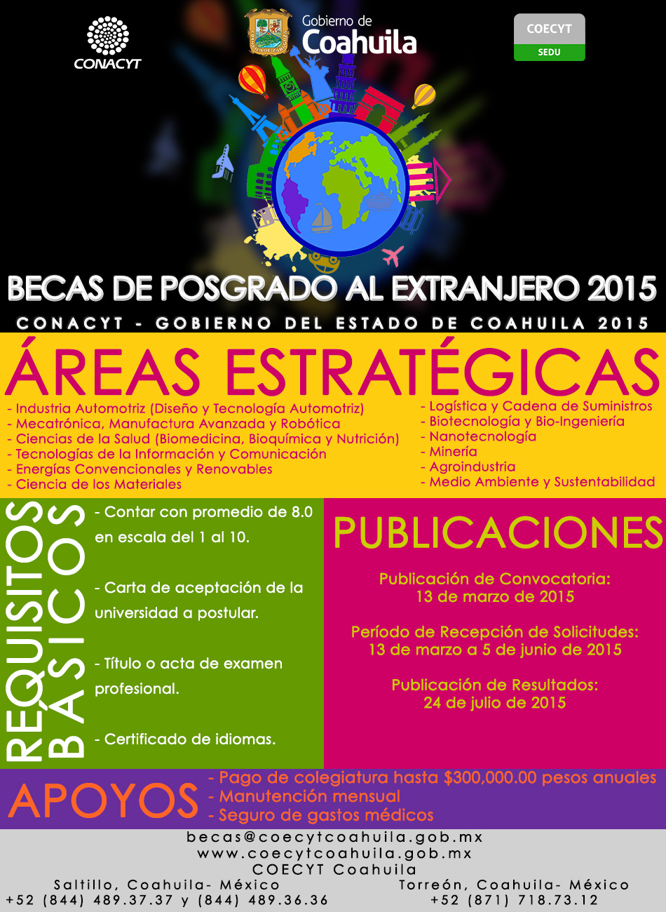 BECAS CONACYT- GOBIERNO DEL ESTADO DE COAHUILA 2015