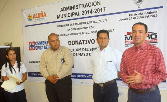 Realiza empresa MACRO, donativo de cemento a damnificados 