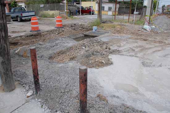 Reparan de inmediato daños en las obras de construcción del drenaje pluvial 