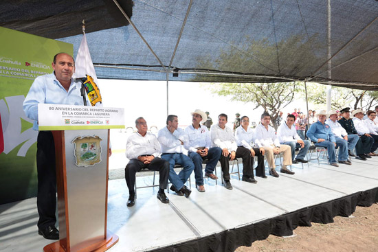 Ante el monumento de Lázaro Cárdenas, conmemora Rubén Moreira 80 años del Reparto Agrario 