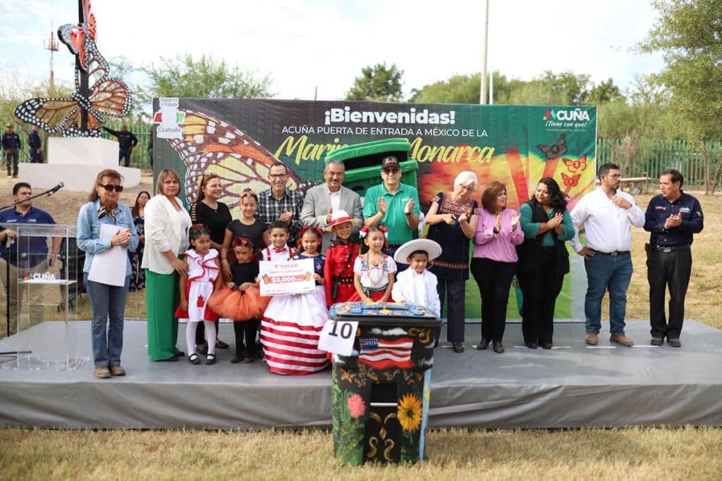 CON ALEGRE FESTIVAL, DEVELACIÓN DE MONUMENTO Y PLANTACIÓN DE JARDÍN POLINIZADOR DIERON LA BIENVENIDA A LA MARIPOSA MONARCA