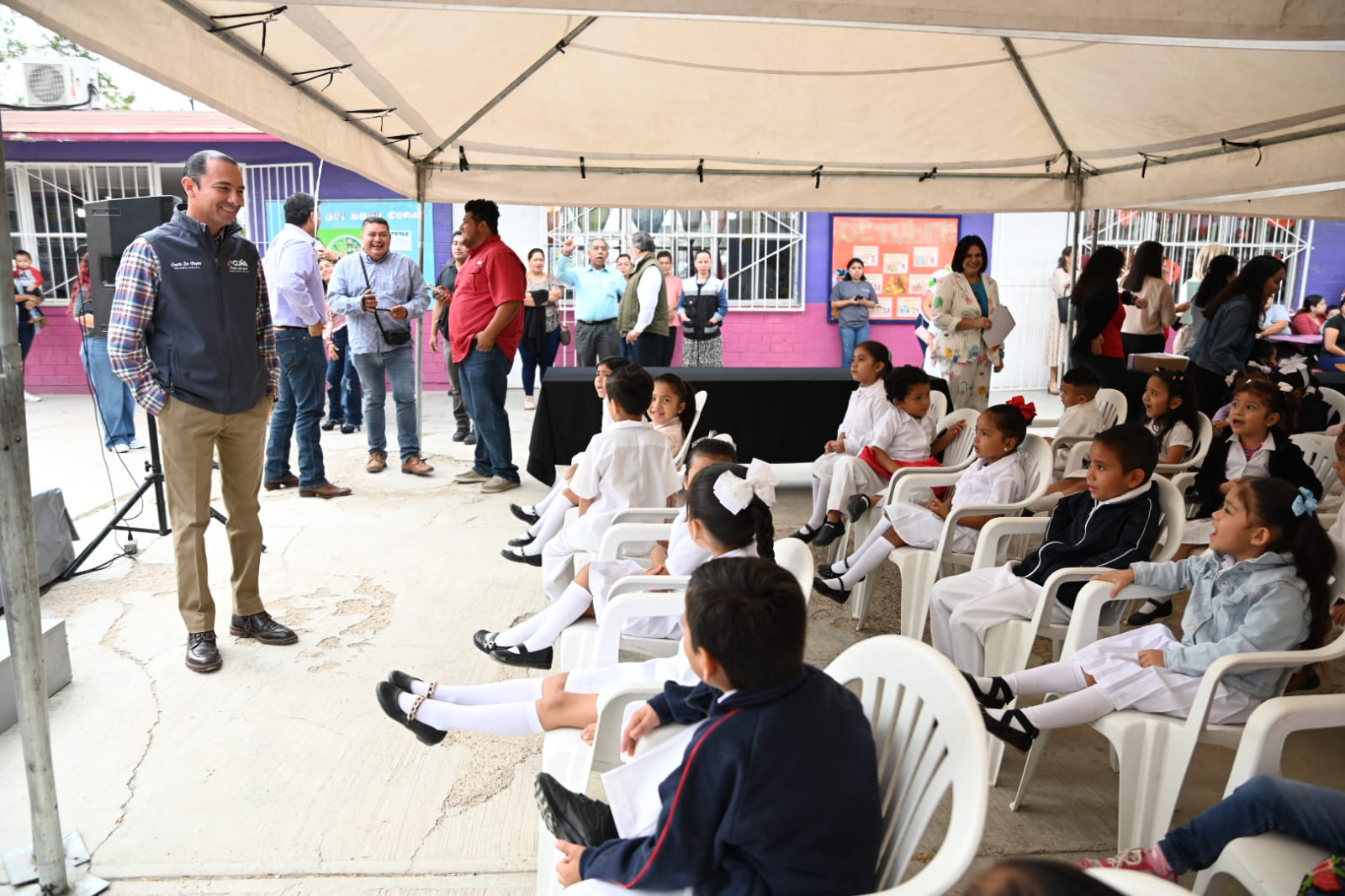 MARATÓN DE OBRAS EN ESCUELAS LLEGÓ AL JARDÍN DE NIÑOS GABRIELA MISTRAL DE LA COLONIA EMILIANO ZAPATA