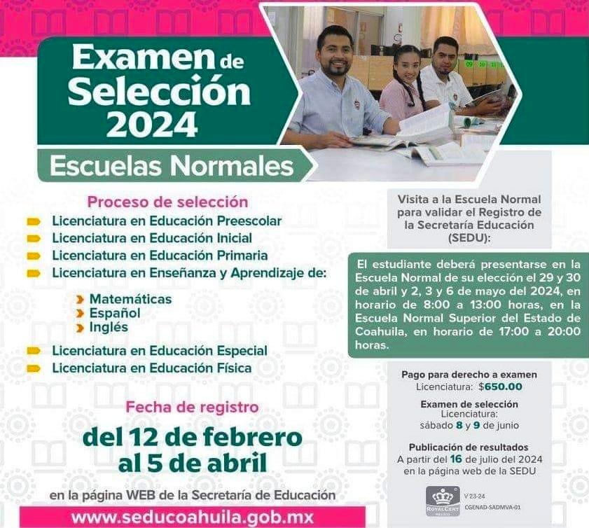 ESTE VIERNES CIERRA PRE REGISTRO PARA SELECCIONAR A ASPIRANTES A INGRESAR A ESCUELAS NORMALES DE COAHUILA