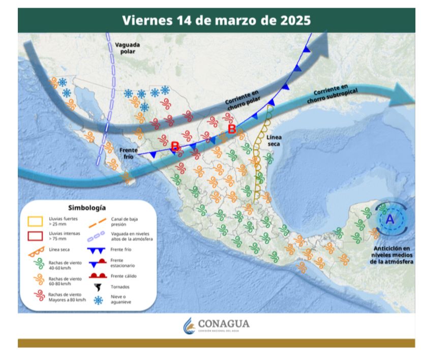 LLEGADA DE NUEVO SISTEMA FRONTAL A COAHUILA GENERARÁ FUERTES RACHAS DE VIENTO