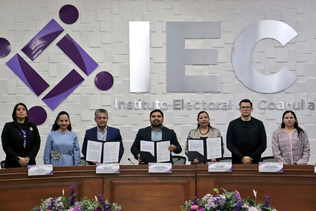 Firman convenio IEC, Poder Judicial y Tribunal Electoral de Coahuila para garantizar aplicación de la "3 de 3 contra la violencia" en candidaturas