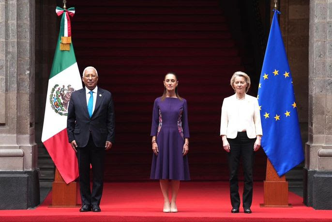 RECIBE PRESIDENTA CLAUDIA SHEINBAUM AL PRESIDENTE DEL CONSEJO EUROPEO, ANTÓNIO COSTA Y A LA PRESIDENTA DE LA COMISIÓN EUROPEA, URSULA VON DER LEYEN EN PALACIO NACIONAL