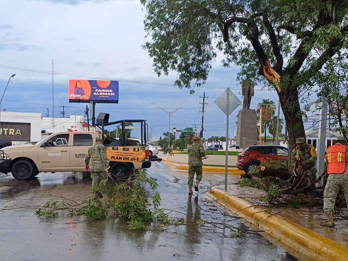 ATENDIEN AUTORIDADES REPORTES DE CAÍDA DE ARBOLES Y ANUNCIOS