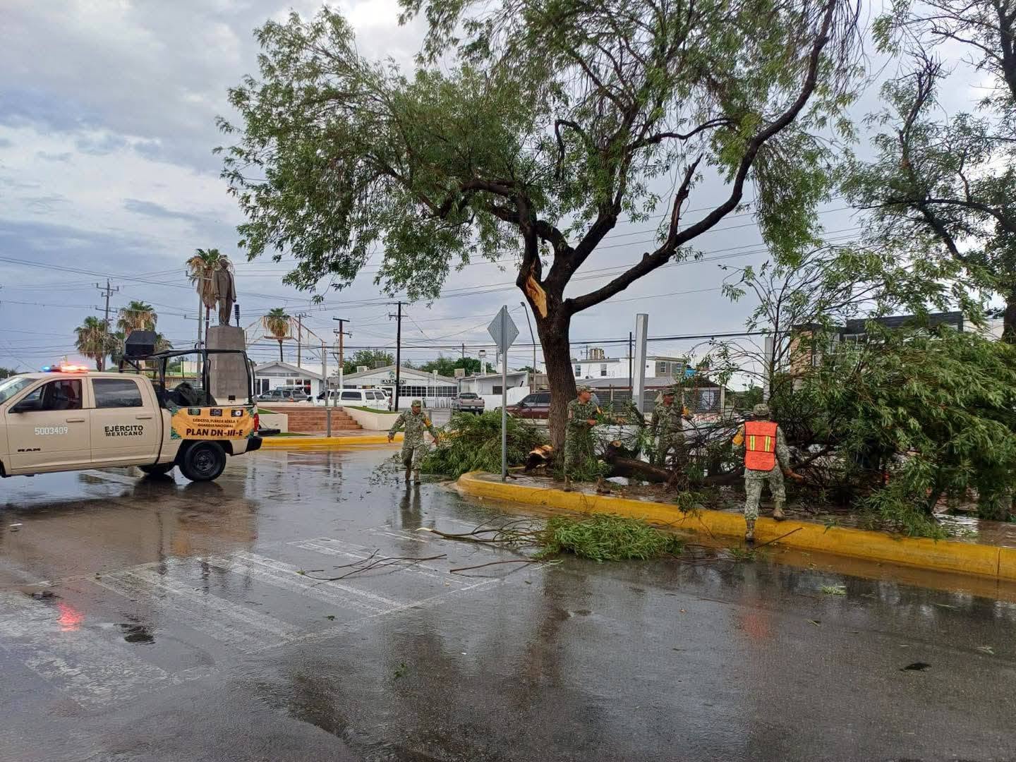 ATENDIEN AUTORIDADES REPORTES DE CAÍDA DE ARBOLES Y ANUNCIOS