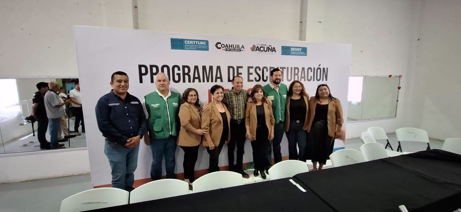 PONEN EN MARCHA PROGRAMA DE ESCRITURACION EN ACUÑA