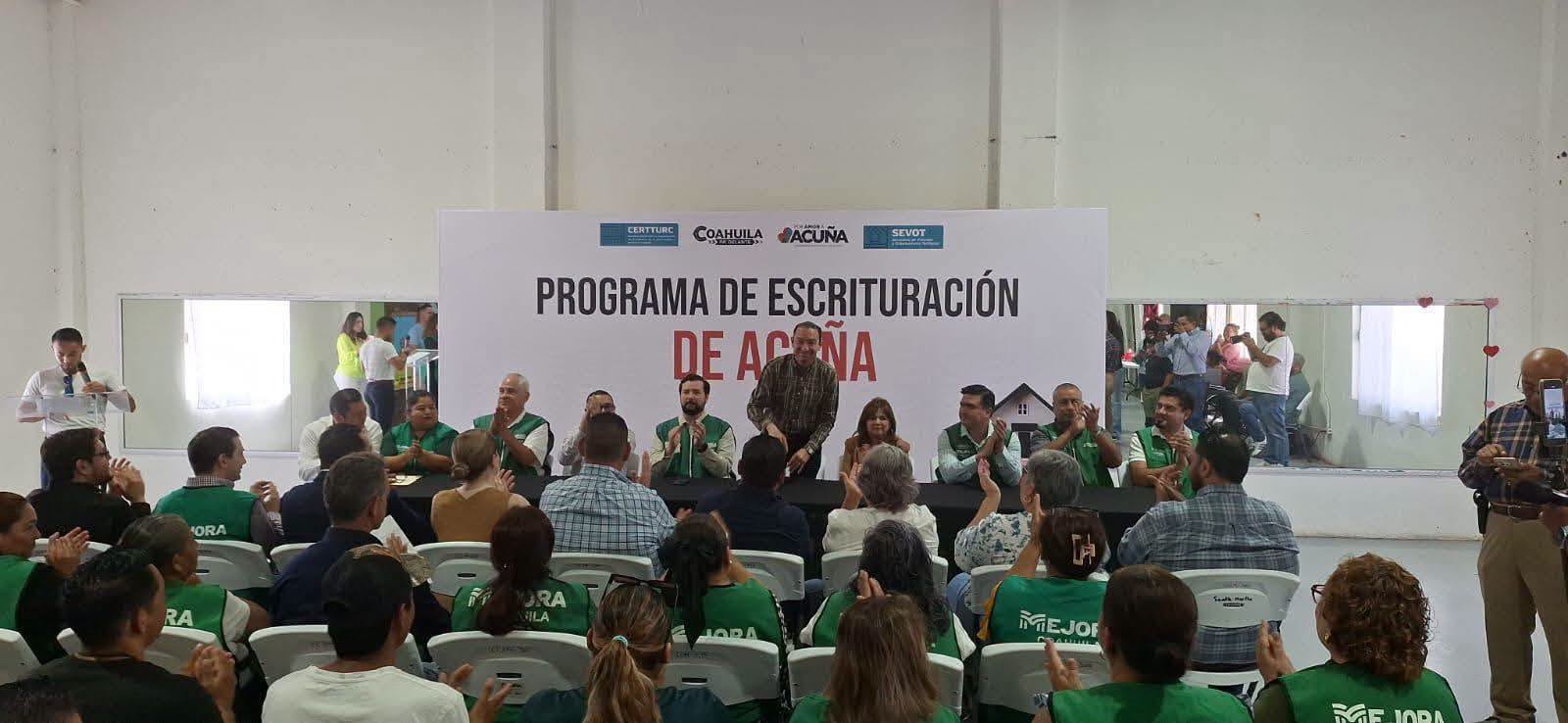 PONEN EN MARCHA PROGRAMA DE ESCRITURACION EN ACUÑA