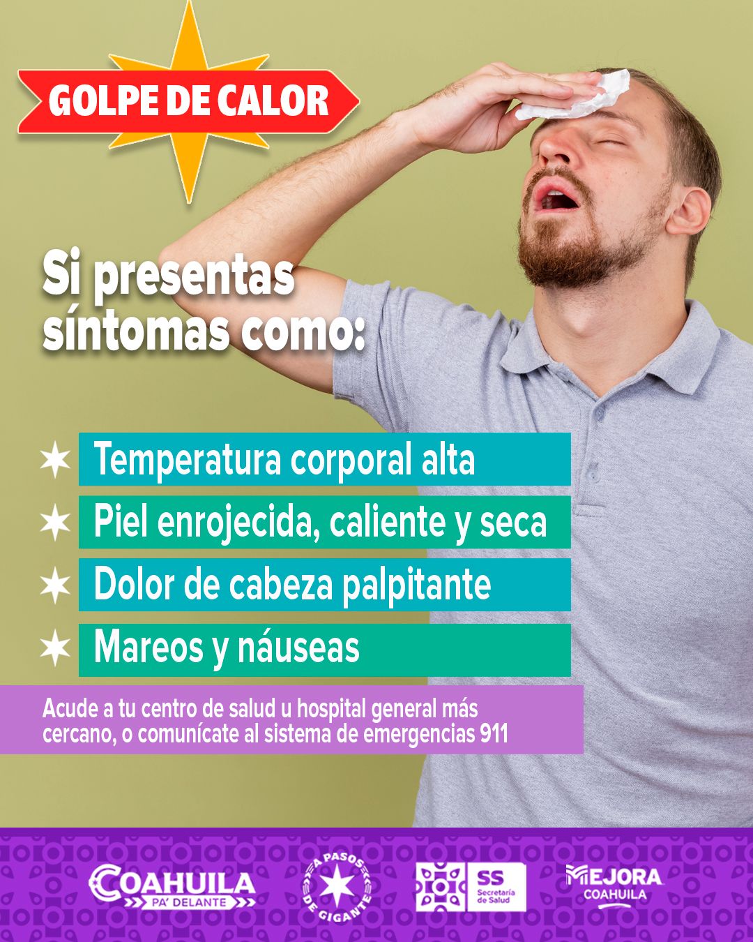 EXHORTA SECRETARÍA DE SALUD A PREVENIR EL GOLPE DE CALOR
