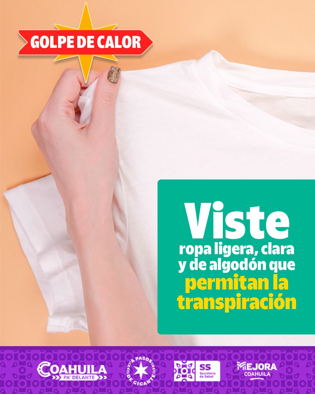 EXHORTA SECRETARÍA DE SALUD A PREVENIR EL GOLPE DE CALOR