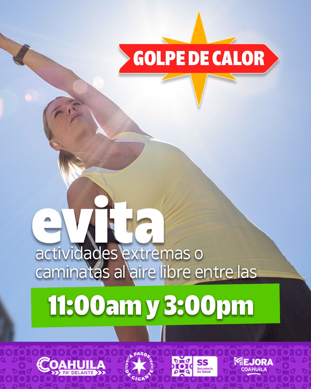 EXHORTA SECRETARÍA DE SALUD A PREVENIR EL GOLPE DE CALOR